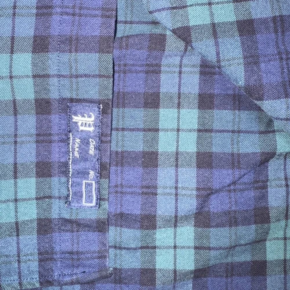 Ralph Lauren Mens Plaid Button Down Dress Shirt Green Blue Long Sleeve Pony Med